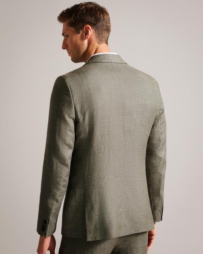 Veste Ted Baker Slim Fit Linen And Wool Suit Vert Foncé Homme | YCX-31234141